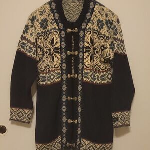  Icewear fair isle vintage wool cardigan sweater large